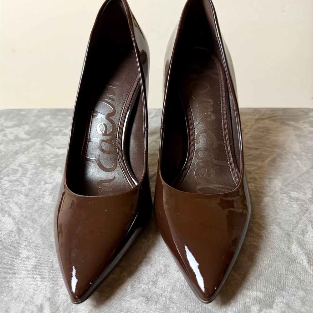 Sam Edelman Hazel Chocolate Patented Leather Size 7M